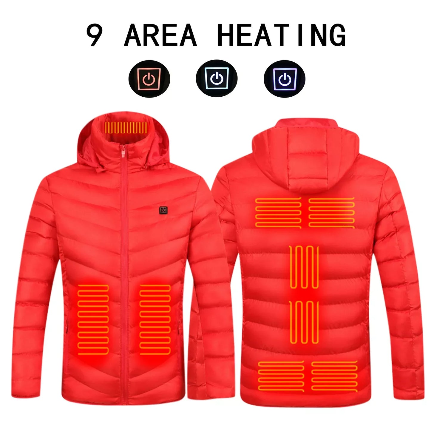 COLD SOLUTION !! Unisex USB Heated Thermal Jacket!!