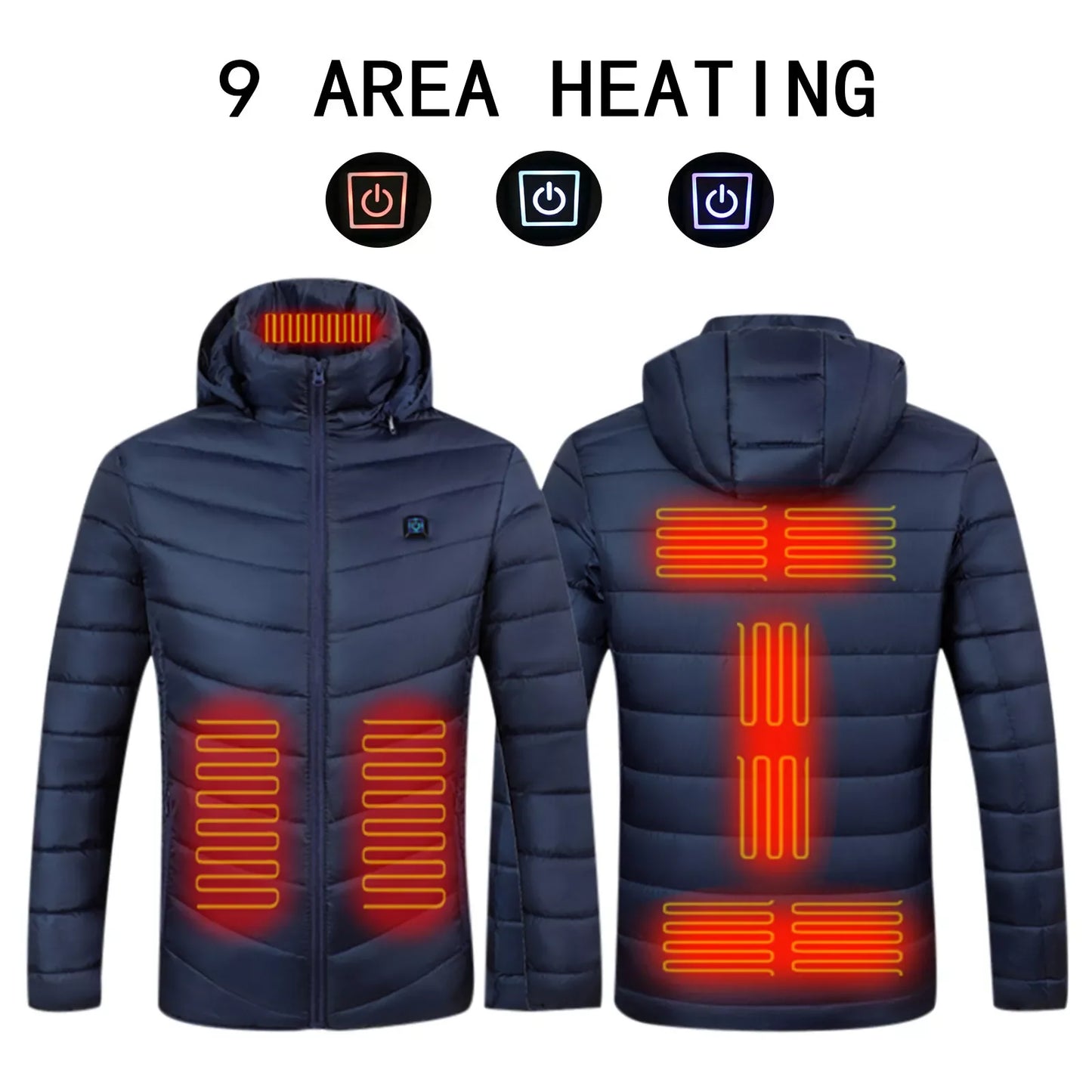 COLD SOLUTION !! Unisex USB Heated Thermal Jacket!!