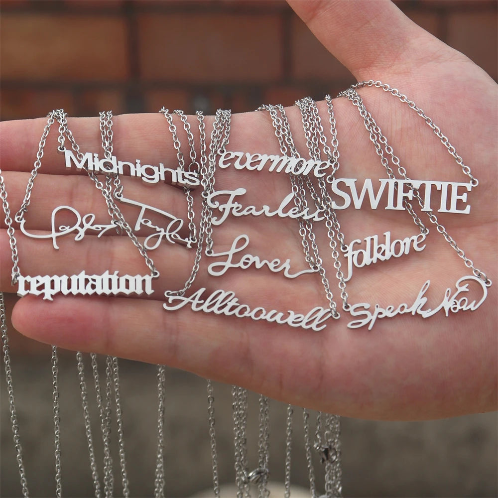 Fully Customizable Signature Necklace Inspired Taylor Swift Music Lover Fan Gifts All too Well Folklore SWIFTIE Outfit Jewelry Fearless