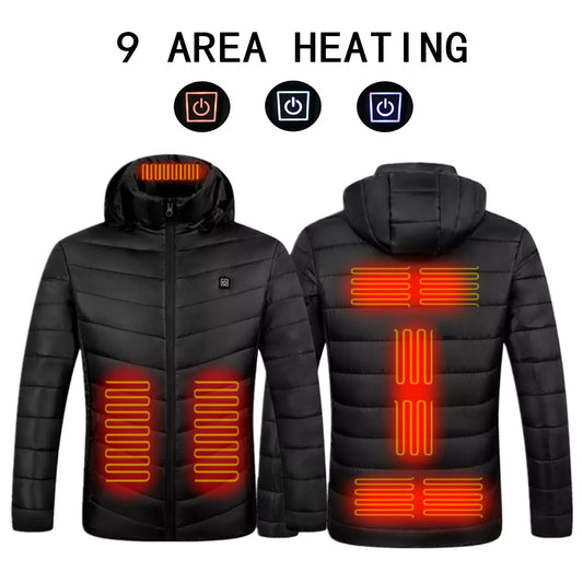 COLD SOLUTION !! Unisex USB Heated Thermal Jacket!!