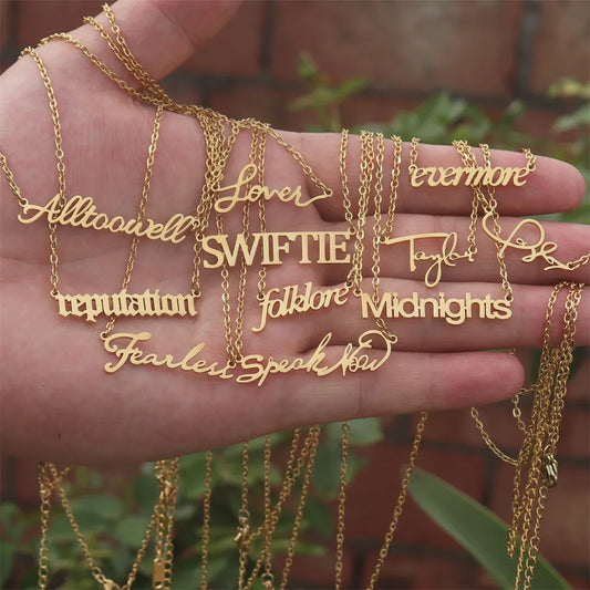 Fully Customizable Signature Necklace Inspired Taylor Swift Music Lover Fan Gifts All too Well Folklore SWIFTIE Outfit Jewelry Fearless